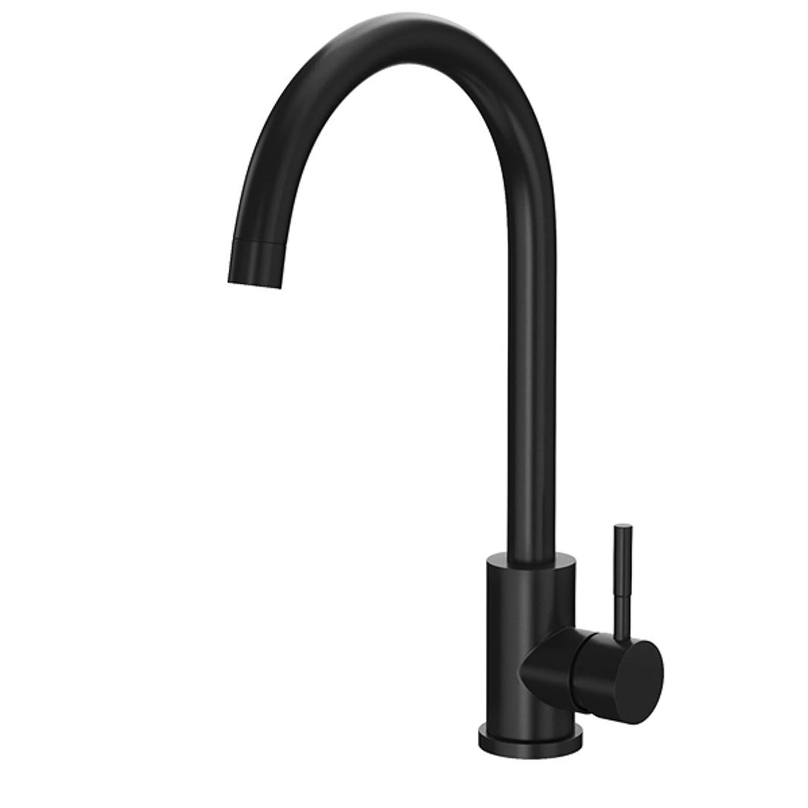 Reginox Taravo MB Single Lever Swan Neck Matt Black Kitchen Mixer Tap